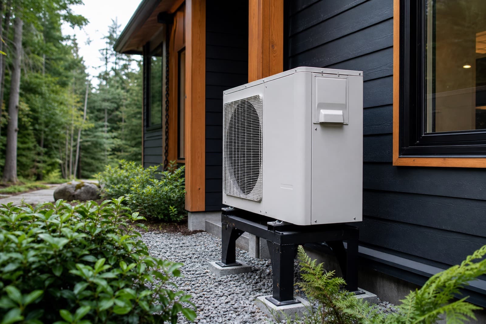 Cold-climate heat pump installed outside a Surrey, BC home